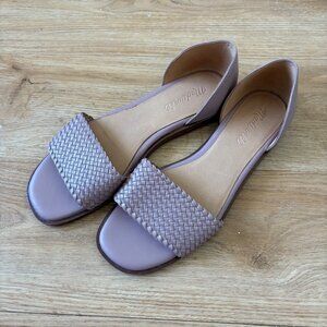 Madewell The Nelda D’Orsay Flat Woven Leather Shoes Mauve Women’s Size 8